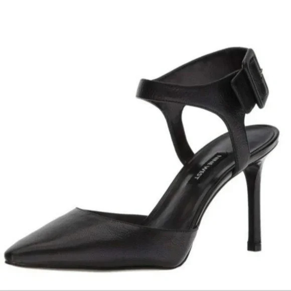 Nine West Elisabeti Leather Pointed Toe Formal Slingback Sandals - Picture 1 of 7